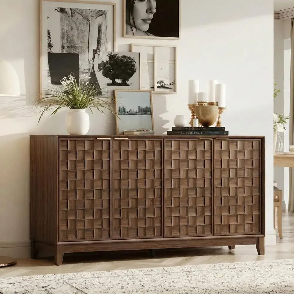 Sideboard Buffet Cabinet with 4-Door Storage