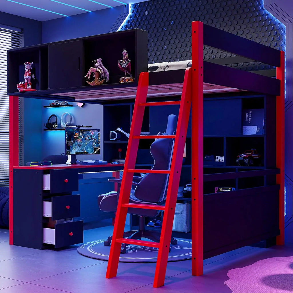 Full Wood Gaming Bed Desk