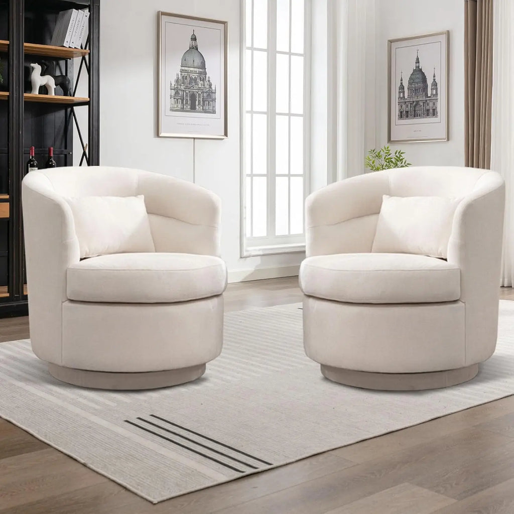 360° Swivel Barrel Chair Set 2