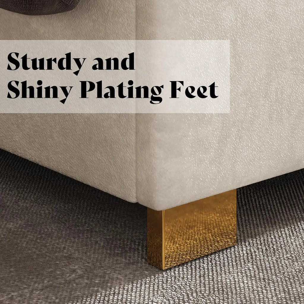 Upholstered Velvet Platform Bed Frame