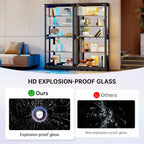 71 High Glass Curio Cabinet with RGB Lighting,