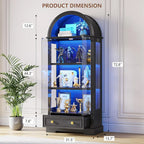 72 Tall Arched Display Cabinet with glass