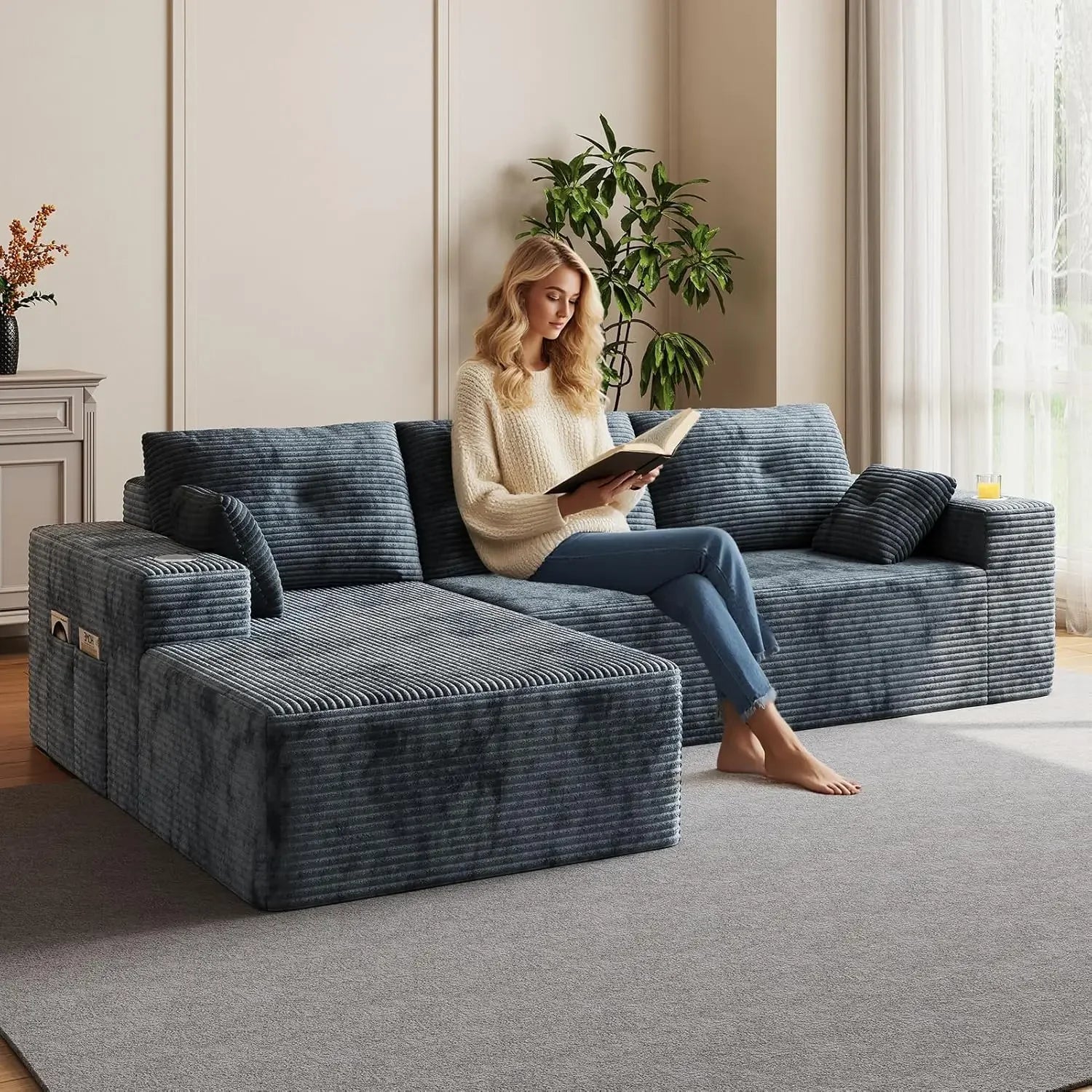 Sofa with Oversized Chaise