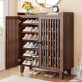 Shoe Cabinet With Slatted Doors,