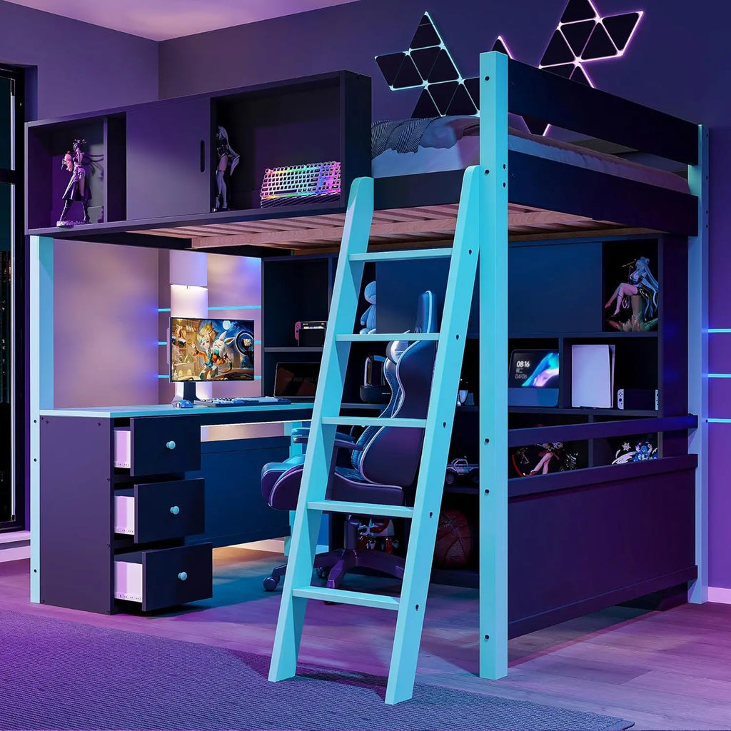 Full Wood Gaming Bed Desk