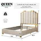 Upholstered Velvet Platform Bed Frame